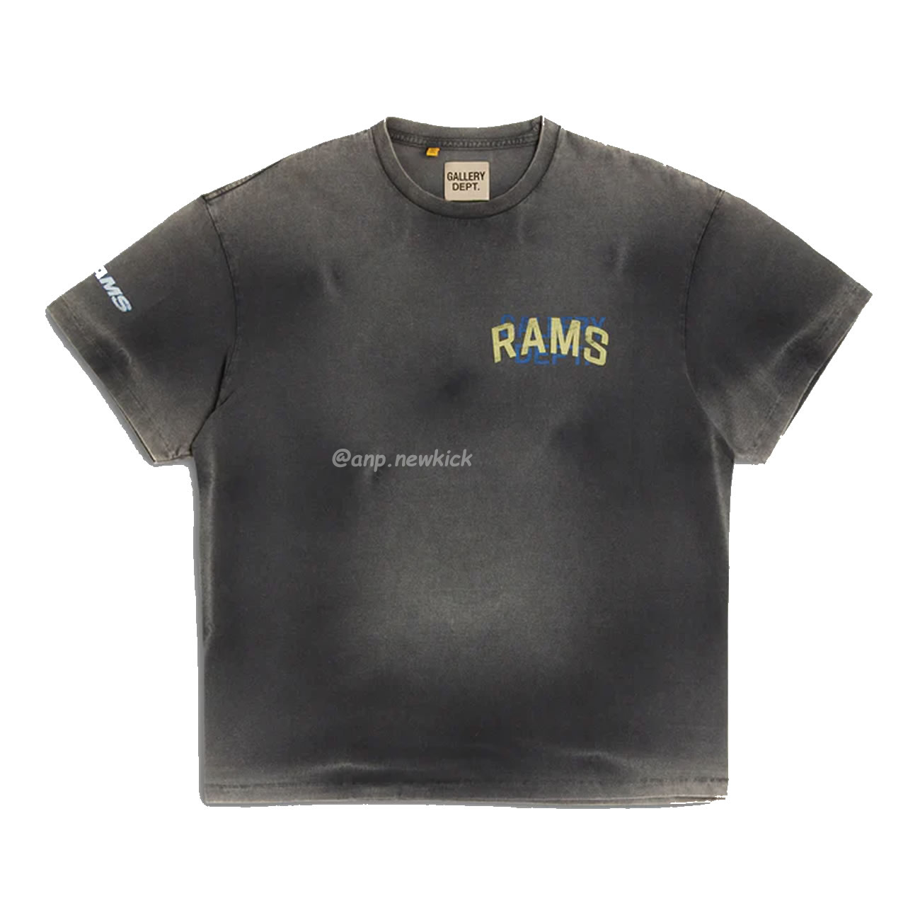 Gallery Dept X La Rams Tee Co Branded Letter Sun Faded Black Brown (3) - www.newkick.org